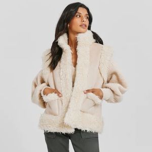 Something Navy reversible faux fur vest